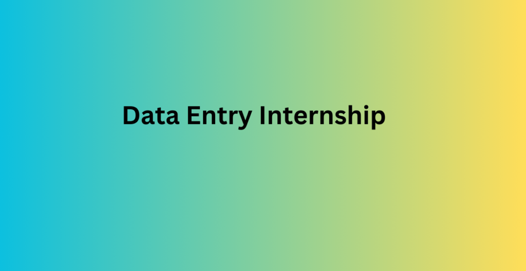 Data Entry Internship