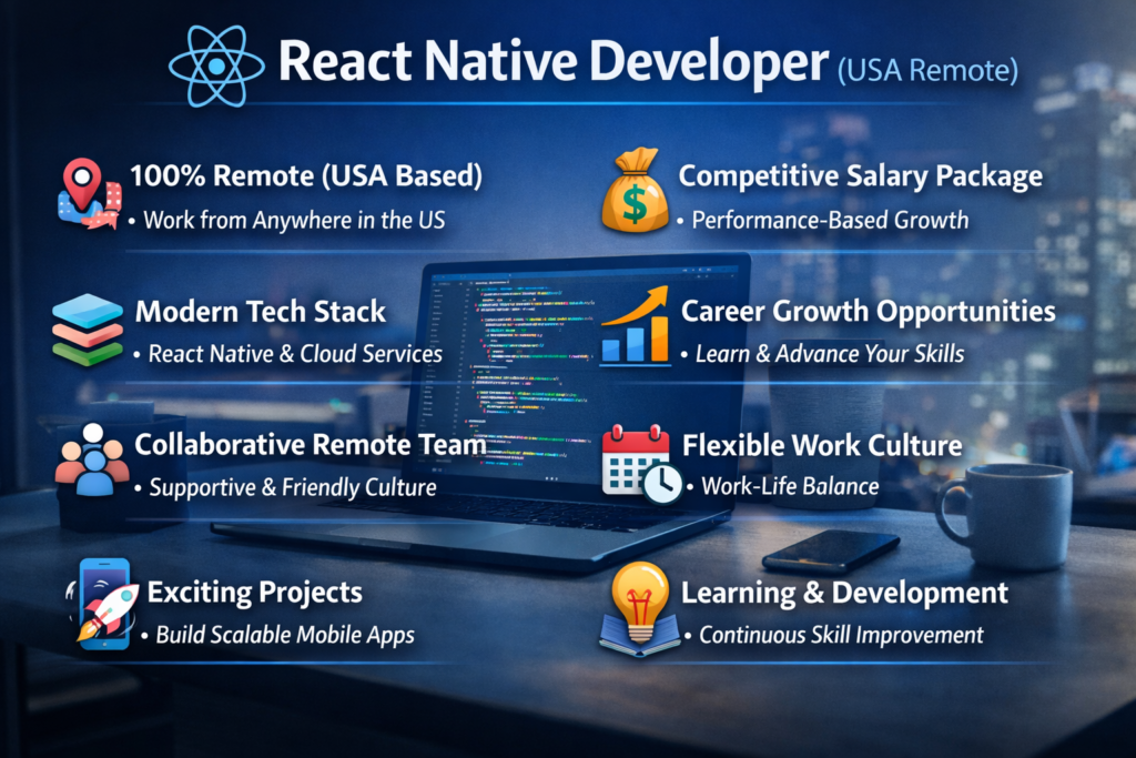 We Are Hiring: React Native Developer (Remote – USA) react native developer